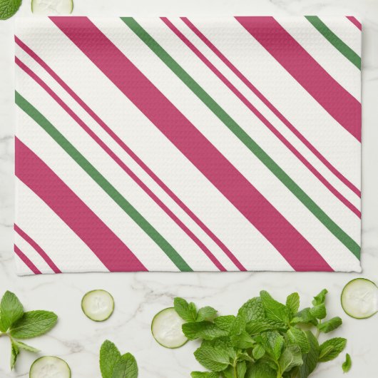 Candy Cane Weihnachtsfeiertag Geschirrtuch (Gefaltet)
