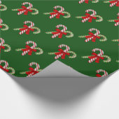 Candy Cane Weihnachtsgeschenk Wrap-Style 2 Green Geschenkpapier (Ecke)