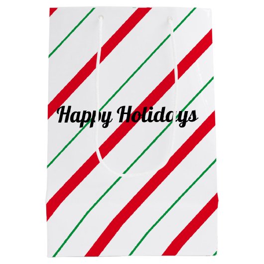Candy Cane Weihnachtsgeschenktasche Mittlere Geschenktüte (Rückseite)