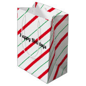 Candy Cane Weihnachtsgeschenktasche Mittlere Geschenktüte (Rückseite Schrägansicht)