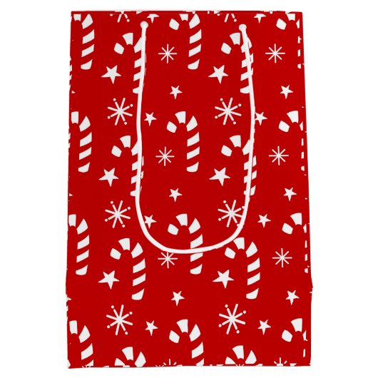 Candy Cane Weihnachtsgeschenktasche Mittlere Geschenktüte (Rückseite)