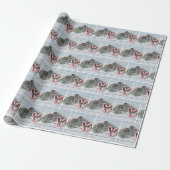Candy Cane Weihnachtsherzen und Pine Geschenkpapier (Ungerollt)