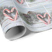 Candy Cane Weihnachtsherzen und Pine Geschenkpapier (Rolleneckpunkt)