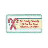 Candy Cane Weihnachtskarte Anschrift Labels 2 Adressaufkleber (Vorne)