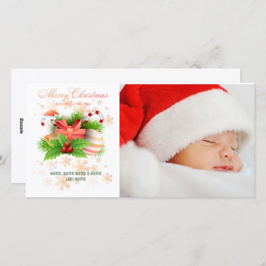 Candy Cane Weihnachtskarte Feiertagskarte (Vorne/Hinten)