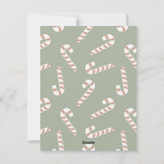 Candy Cane Weihnachtskarte Feiertagskarte (Rückseite)