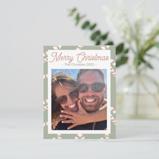 Candy Cane Weihnachtskarte Feiertagskarte (Stehend Vorderseite)