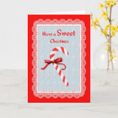 Candy Cane Weihnachtskarte Karte (Gelbe Blume)