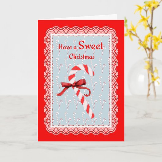 Candy Cane Weihnachtskarte Karte (Gelbe Blume)