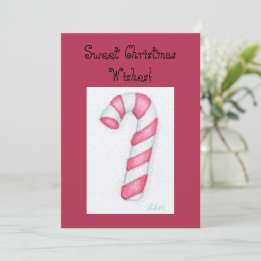 Candy Cane Weihnachtskarten Dankeskarte (Stehend Vorderseite)