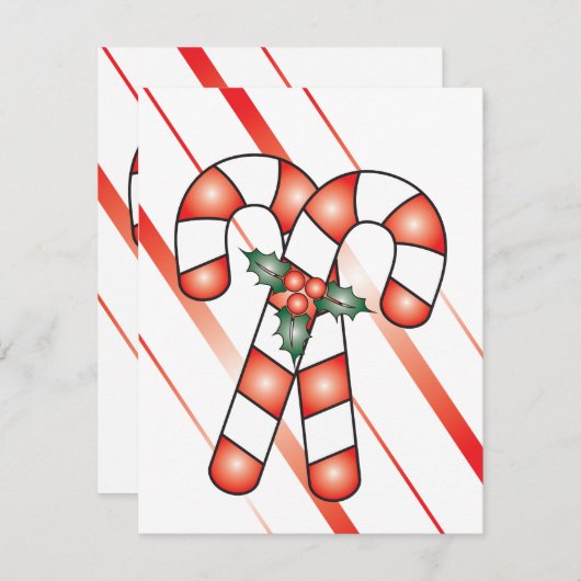Candy Cane Weihnachtskarten Feiertagskarte (Vorne/Hinten)