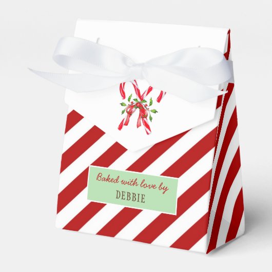 Candy Cane Weihnachtskeks Gefallen Box Geschenkschachtel (Vorderseite)