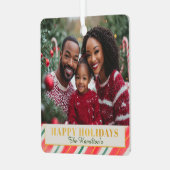 Candy Cane Weihnachtsmarkt Foto Ornament (Vorderseite links)