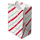 Candy Cane Weihnachtsmitteltasche Mittlere Geschenktüte (Vorderseite Schrägansicht)