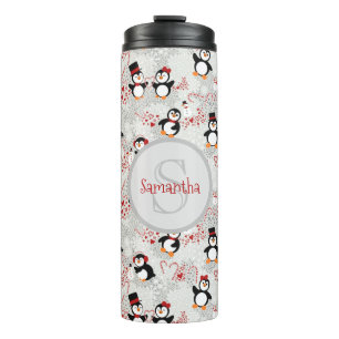 Candy Cane Weihnachtspinguine Personalisierter Nam Thermosbecher