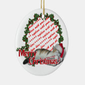 Candy Cane Weihnachtsrahmen für Fotos Keramikornament (Rechts)