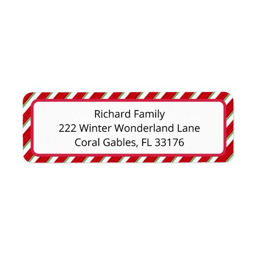 Candy Cane Weihnachtsrücksendeadresse (Vorne)
