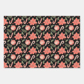 Candy Cane Weihnachtsschmuck rot und grün Geschenkpapier Set (Vorderseite 3)