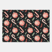 Candy Cane Weihnachtsschmuck rot und grün Geschenkpapier Set (Vorderseite 2)