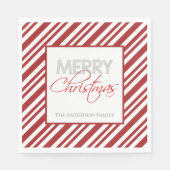 Candy Cane Weihnachtsstreifen | Benutzerdefiniert Serviette (Vorderseite)