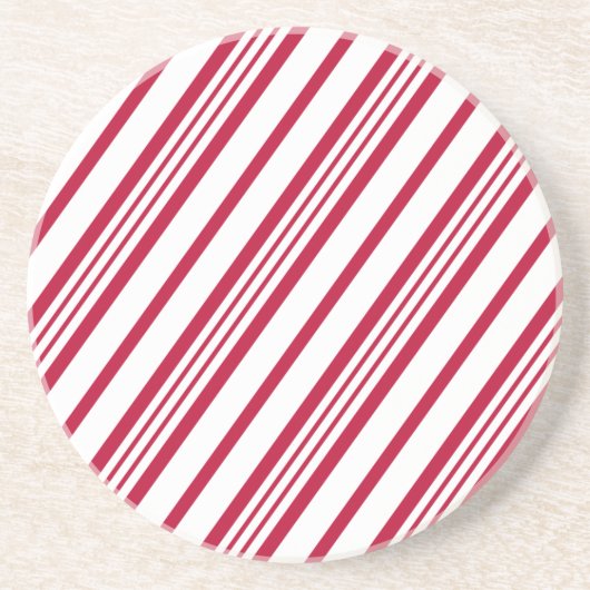 Candy Cane Weihnachtsstreifen Getränkeuntersetzer (Vorne)