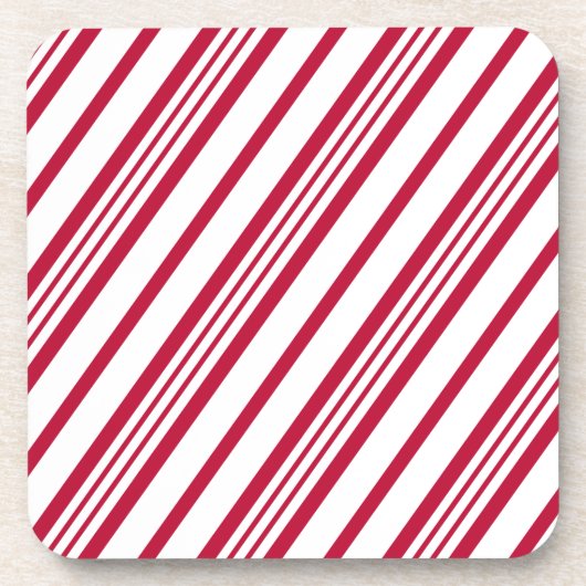 Candy Cane Weihnachtsstreifen Getränkeuntersetzer (Vorderseite)
