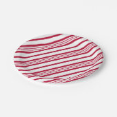 Candy Cane Weihnachtsstreifen Pappteller (Schrägansicht)