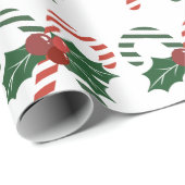 Candy Cane Weihnachtswrapping Paper Geschenkpapier (Rolleneckpunkt)