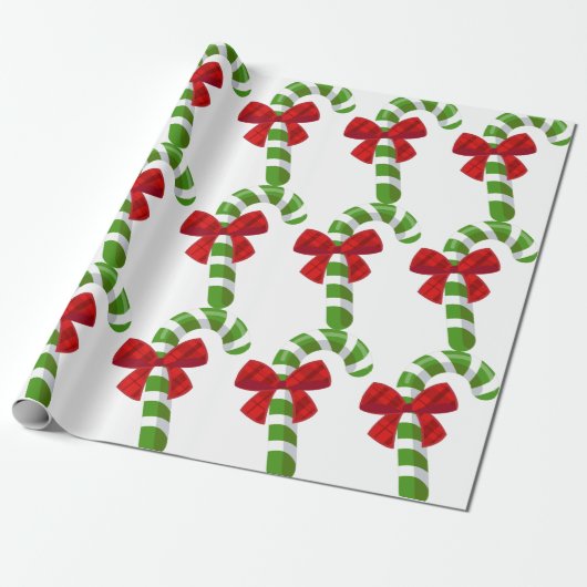 Candy Cane Weihnachtswrapping Paper Geschenkpapier (Ungerollt)