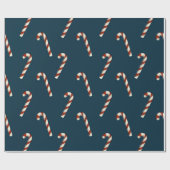 Candy Cane Weihnachtswrapping Paper on Dark Blue Geschenkpapier (Flach)