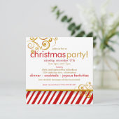 Candy Cane Weihnachtszeit-Party Einladung (Stehend Vorderseite)