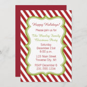 Candy Cane Weihnachtszeit-Party Einladung (Vorne/Hinten)
