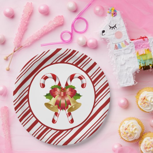 Candy Cane Weihnachtszeitung Teller (Party)