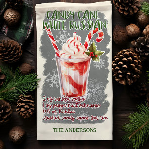 Candy Cane White Russian Christmas Cocktail Rezept Geschirrtuch
