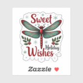 Candy Cane Wings Dragonfly Aufkleber (Blatt)
