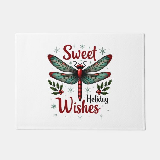 Candy Cane Wings Dragonfly Fußmatte (Vorderseite)