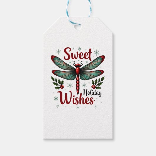 Candy Cane Wings Dragonfly Geschenkanhänger (Vorderseite)