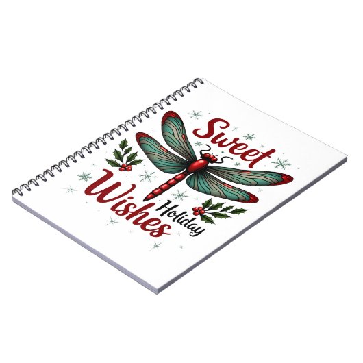 Candy Cane Wings Dragonfly Notizblock (Linke Seite)