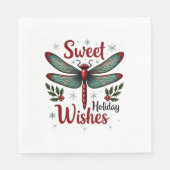 Candy Cane Wings Dragonfly Serviette (Vorderseite)