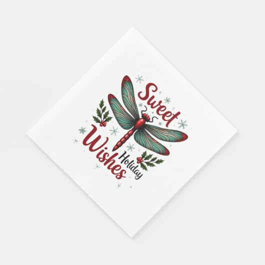 Candy Cane Wings Dragonfly Serviette (Ecke)