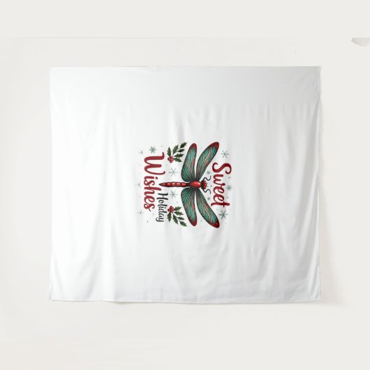 Candy Cane Wings Dragonfly Wandteppich (Vorderseite (Horizontal))