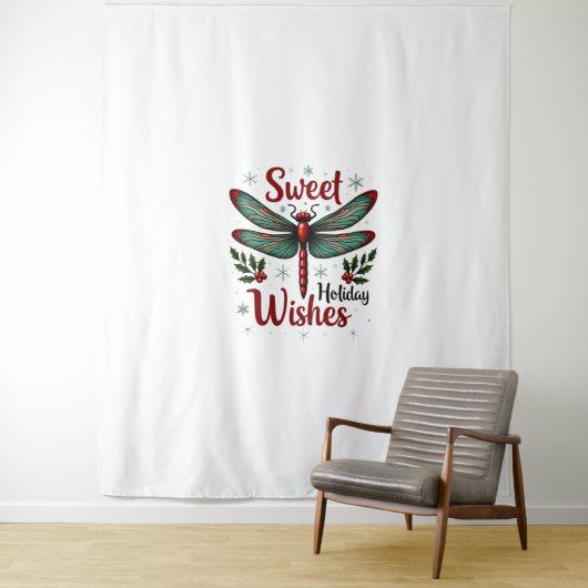 Candy Cane Wings Dragonfly Wandteppich (Beispiel)