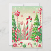 Candy Cane Winter Peppermint Forest Weihnachten Einladung (Rückseite)