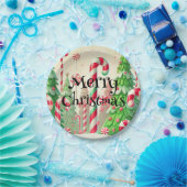 Candy Cane Winter Peppermint Forest Weihnachten Pappteller (Party)