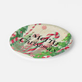 Candy Cane Winter Peppermint Forest Weihnachten Pappteller (Schrägansicht)