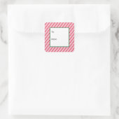 Candy Cane wird von Quadratischer Aufkleber (Tasche)