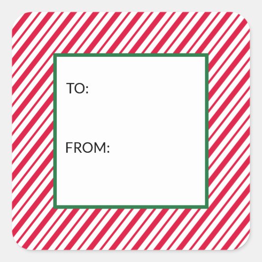 Candy Cane wird von Quadratischer Aufkleber (Vorderseite)