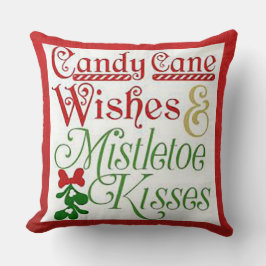 "Candy Cane Wish/Mistletoe Kisses" Kopfkissen Kissen