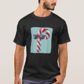 Candy Cane with Sunglasses Graphic for Holiday Che T-Shirt (Vorderseite)
