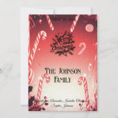 Candy Cane Wonderland mit Kundenzufriedenheit Einladung (Vorderseite)